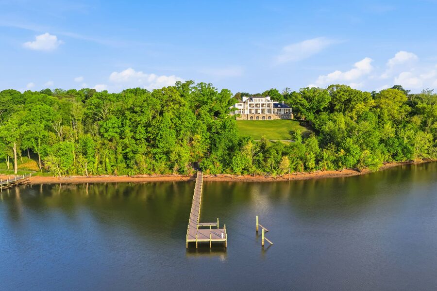 View from the river — dock and waterline