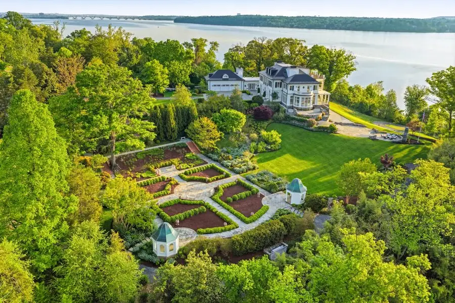 Formal parterre gardens from above